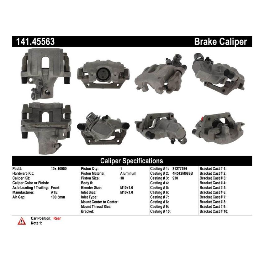 CENTRIC PARTS 141.45563 Centric Semi-Loaded Brake Caliper
