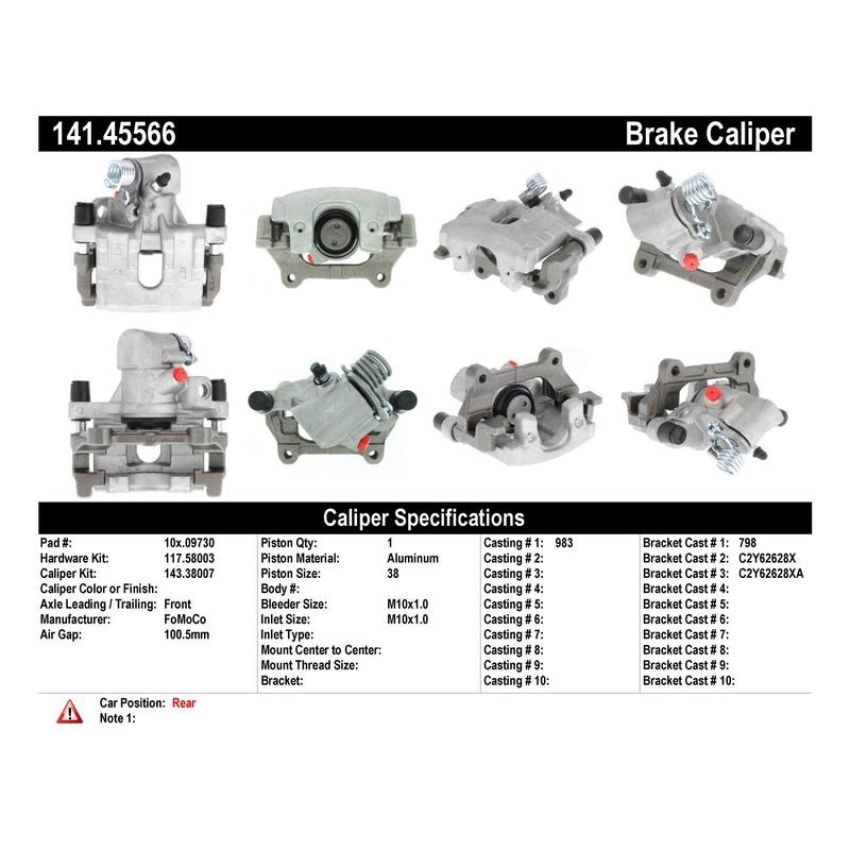 CENTRIC PARTS 141.45566 Centric Semi-Loaded Brake Caliper