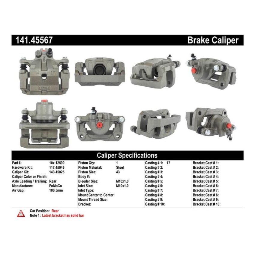 CENTRIC PARTS 141.45567 Centric Semi-Loaded Brake Caliper