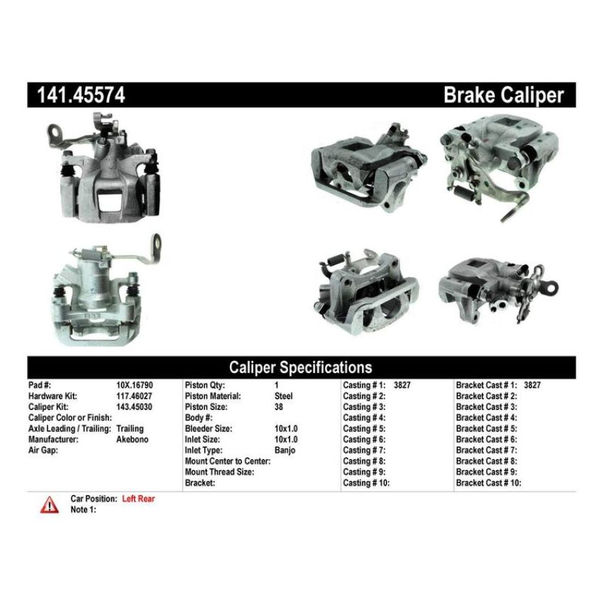 CENTRIC PARTS 141.45574 Centric Semi-Loaded Brake Caliper