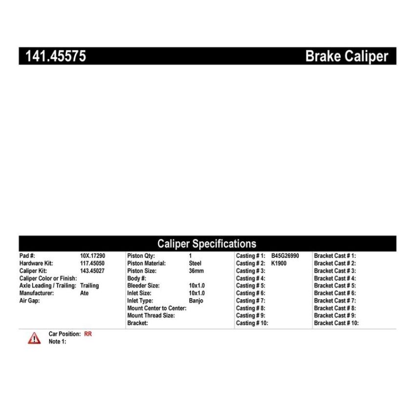 CENTRIC PARTS 141.45575 Centric Semi-Loaded Brake Caliper