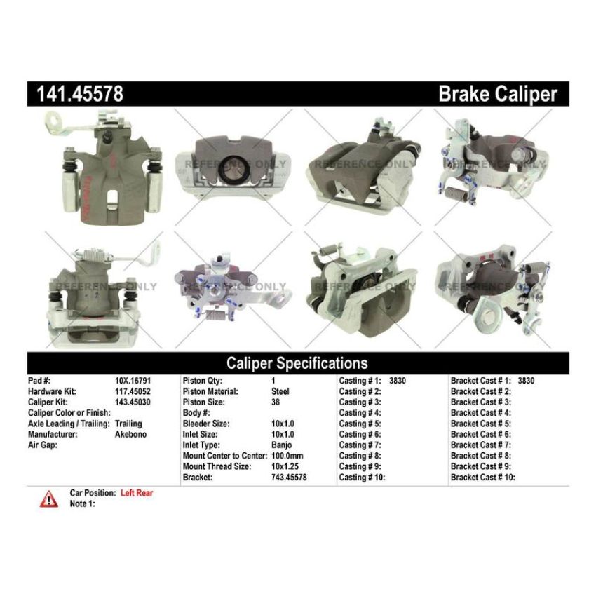CENTRIC PARTS 141.45578 Centric Semi-Loaded Brake Caliper