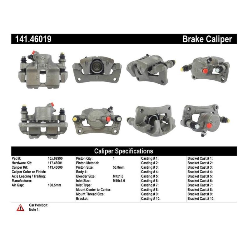 CENTRIC PARTS 141.46019 Centric Semi-Loaded Brake Caliper