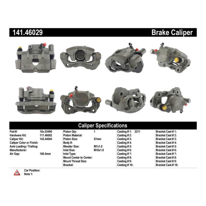 CENTRIC PARTS 141.46029 Centric Semi-Loaded Brake Caliper