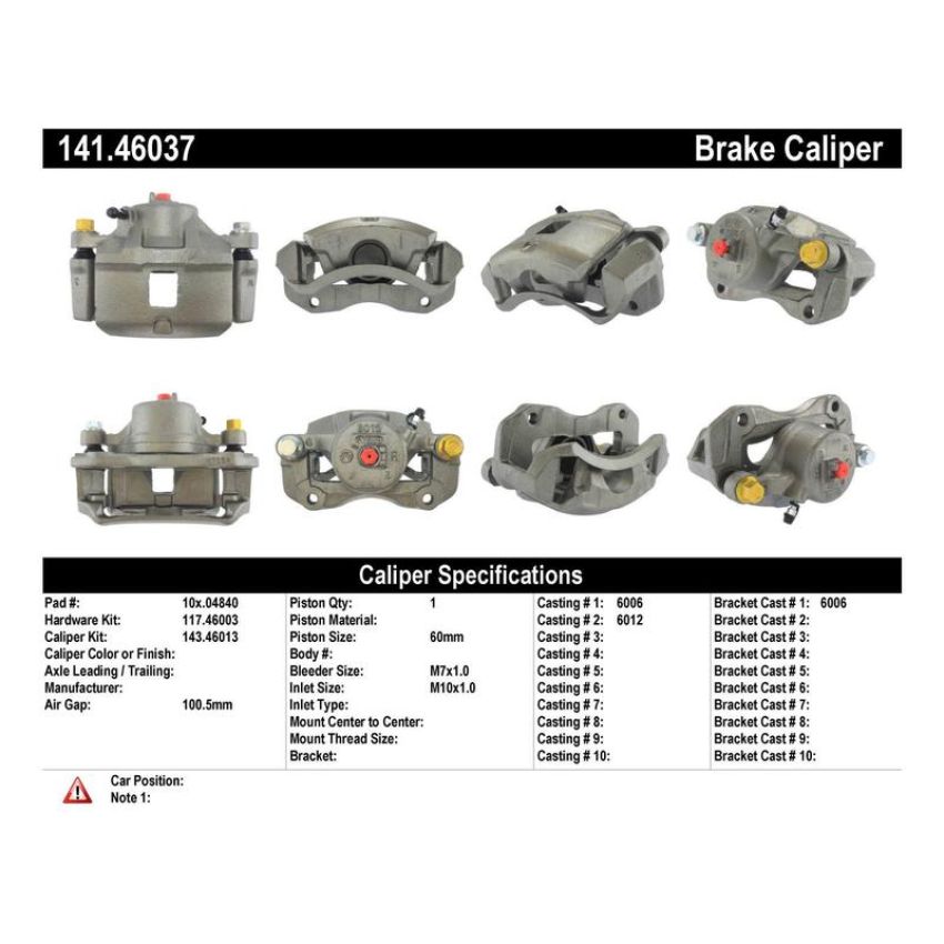 CENTRIC PARTS 141.46037 Centric Semi-Loaded Brake Caliper