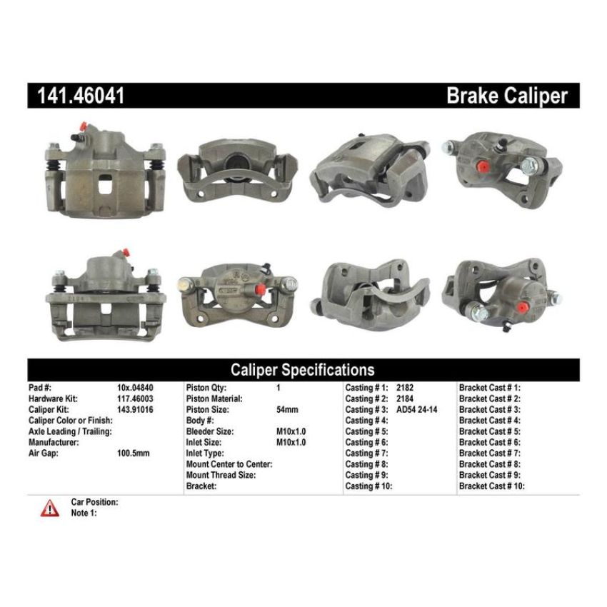 CENTRIC PARTS 141.46041 Centric Semi-Loaded Brake Caliper