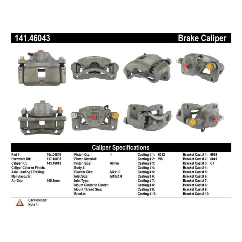 CENTRIC PARTS 141.46043 Centric Semi-Loaded Brake Caliper