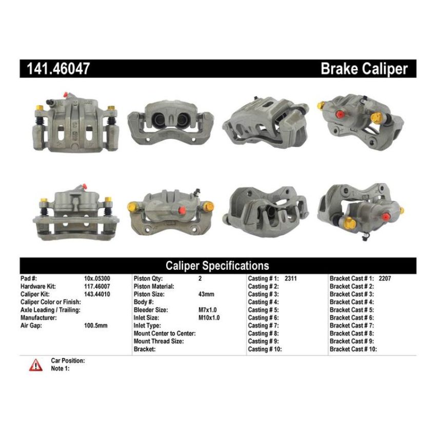 CENTRIC PARTS 141.46047 Centric Semi-Loaded Brake Caliper