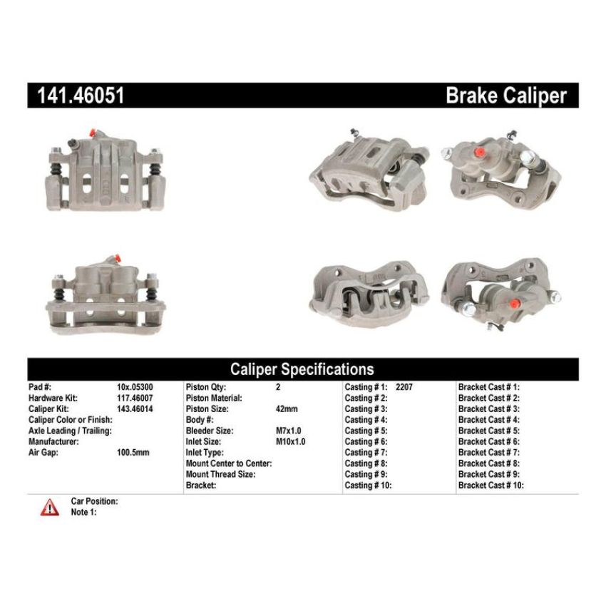 CENTRIC PARTS 141.46051 Centric Semi-Loaded Brake Caliper