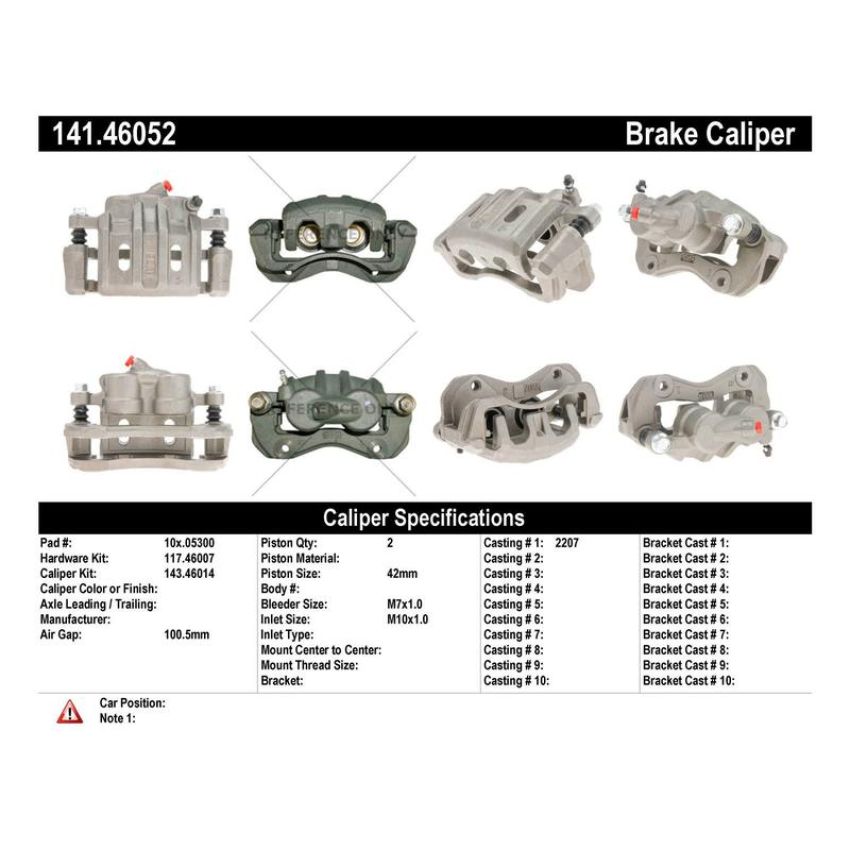 CENTRIC PARTS 141.46052 Centric Semi-Loaded Brake Caliper