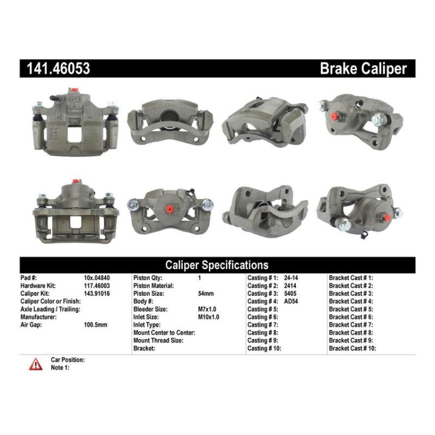 CENTRIC PARTS 141.46053 Centric Semi-Loaded Brake Caliper