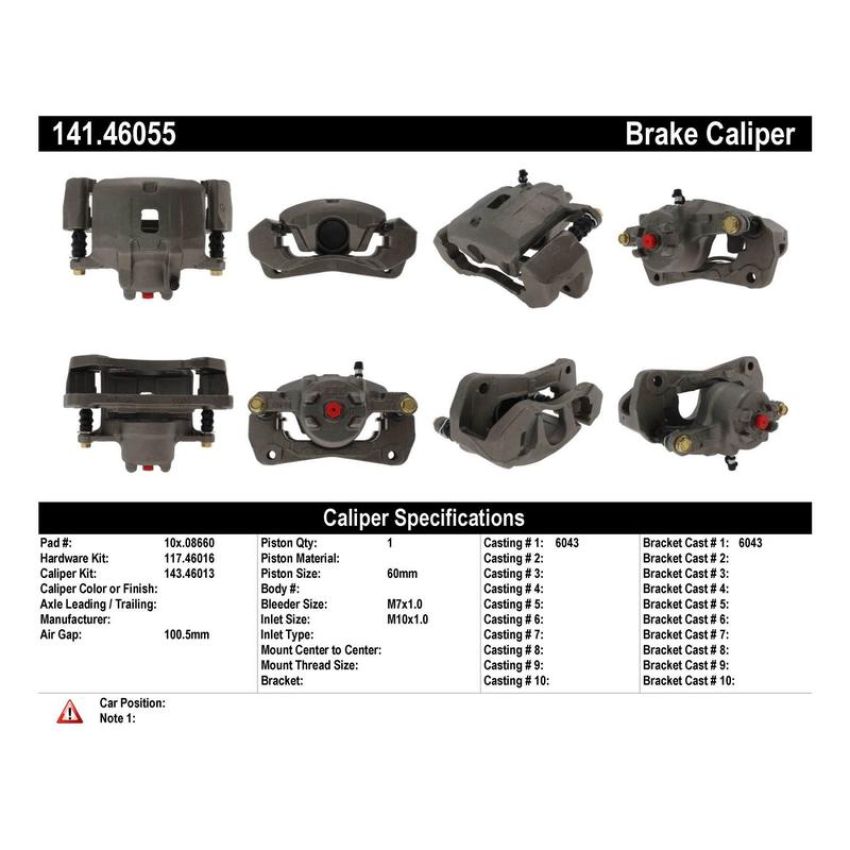 CENTRIC PARTS 141.46055 Centric Semi-Loaded Brake Caliper
