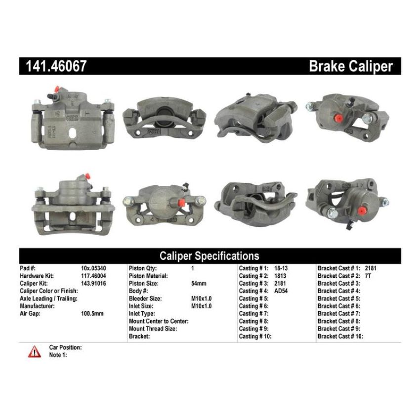 CENTRIC PARTS 141.46067 Centric Semi-Loaded Brake Caliper
