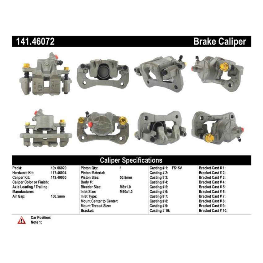 CENTRIC PARTS 141.46072 Centric Semi-Loaded Brake Caliper