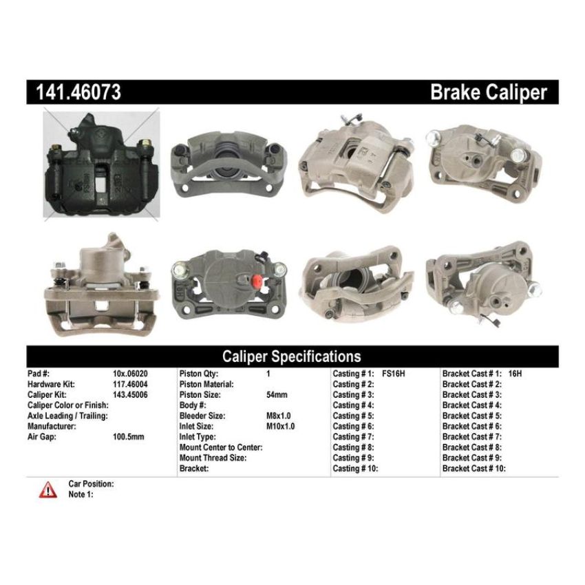 CENTRIC PARTS 141.46073 Centric Semi-Loaded Brake Caliper