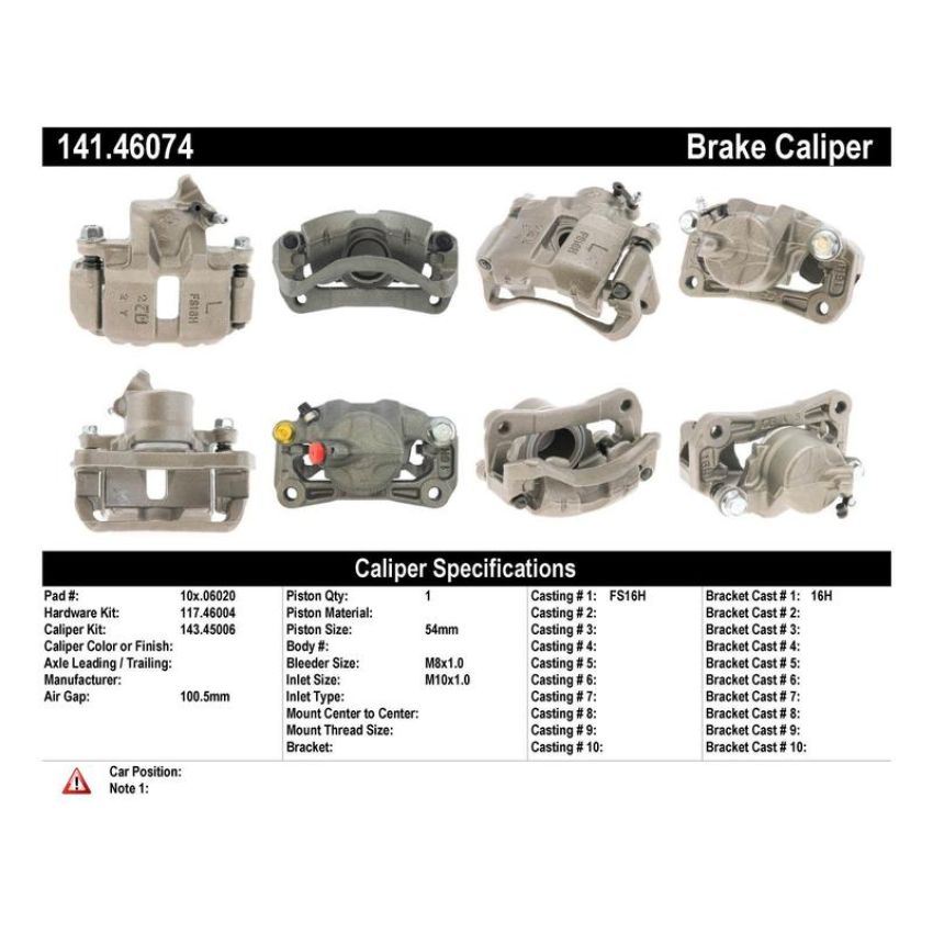 CENTRIC PARTS 141.46074 Centric Semi-Loaded Brake Caliper