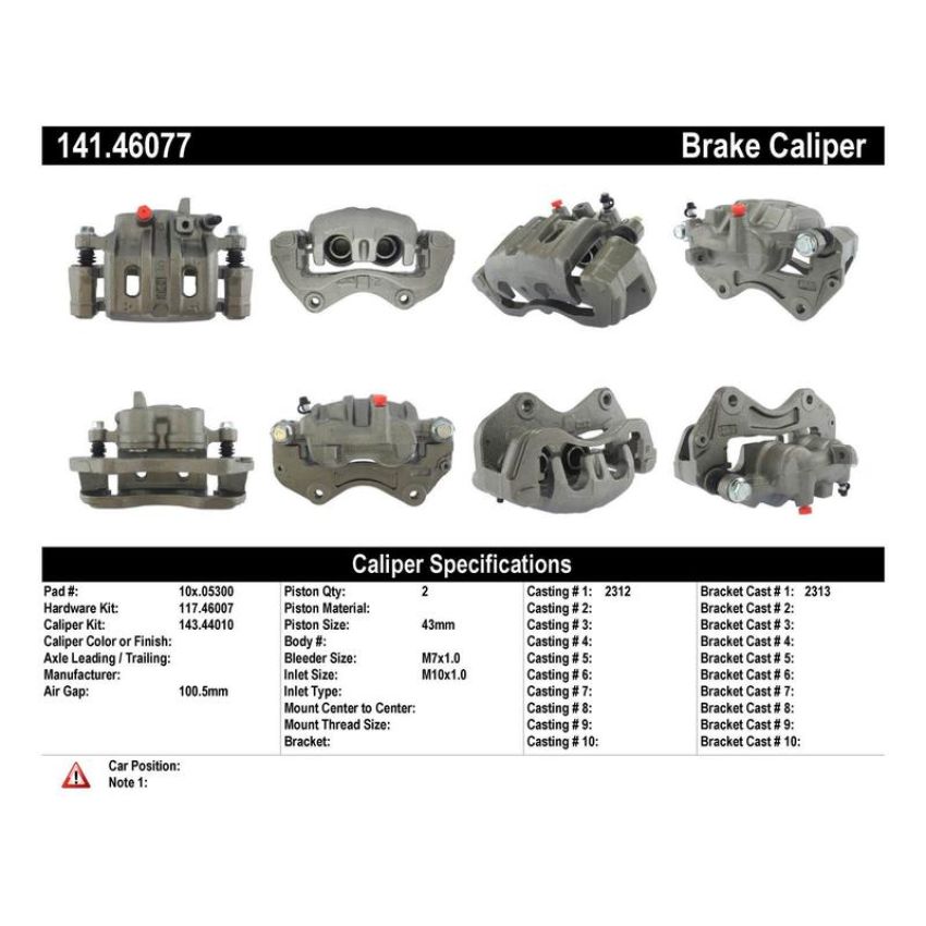 CENTRIC PARTS 141.46077 Centric Semi-Loaded Brake Caliper