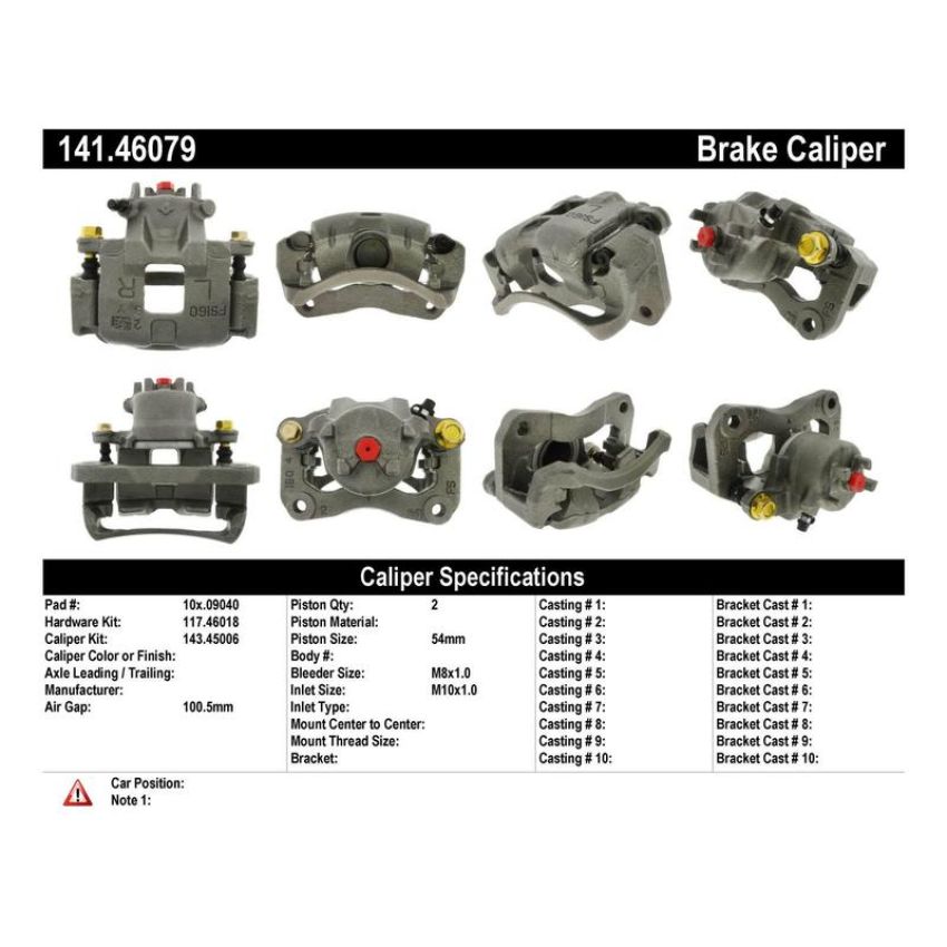 CENTRIC PARTS 141.46079 Centric Semi-Loaded Brake Caliper