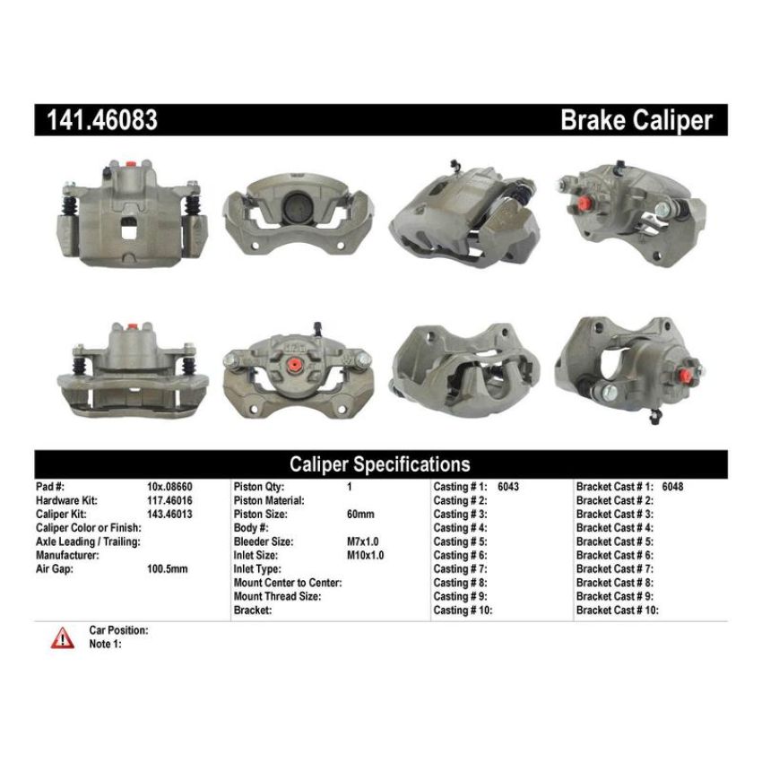 CENTRIC PARTS 141.46083 Centric Semi-Loaded Brake Caliper