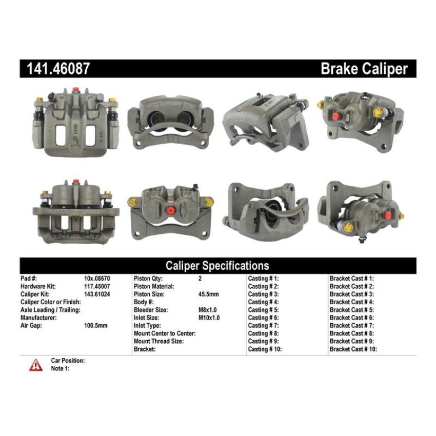 CENTRIC PARTS 141.46087 Centric Semi-Loaded Brake Caliper