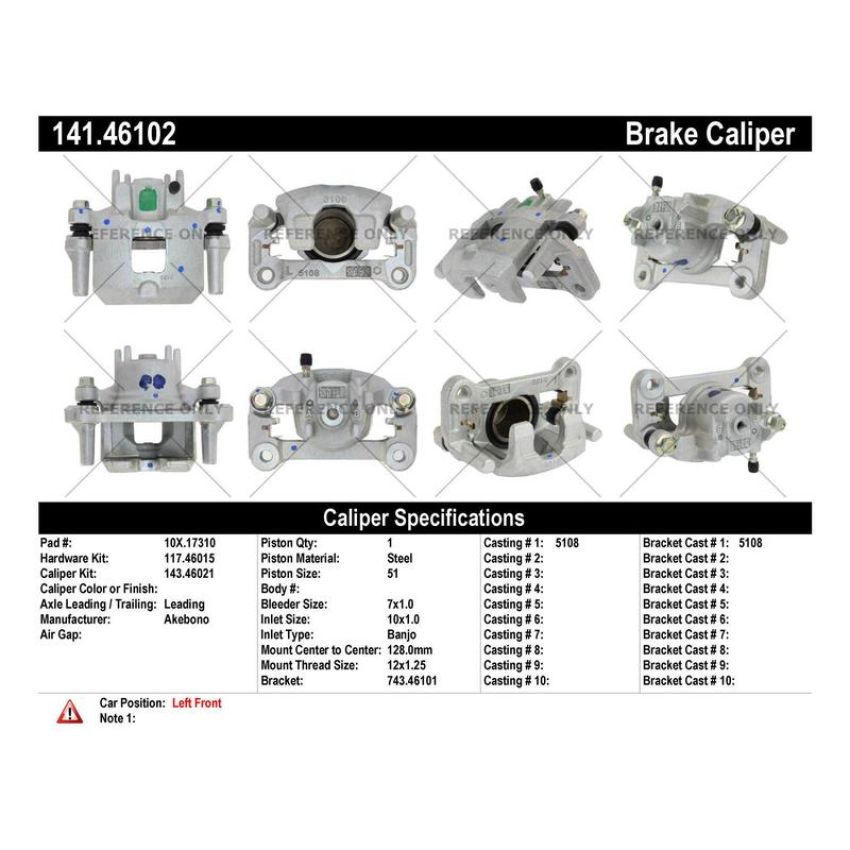 CENTRIC PARTS 141.46102 Centric Semi-Loaded Brake Caliper