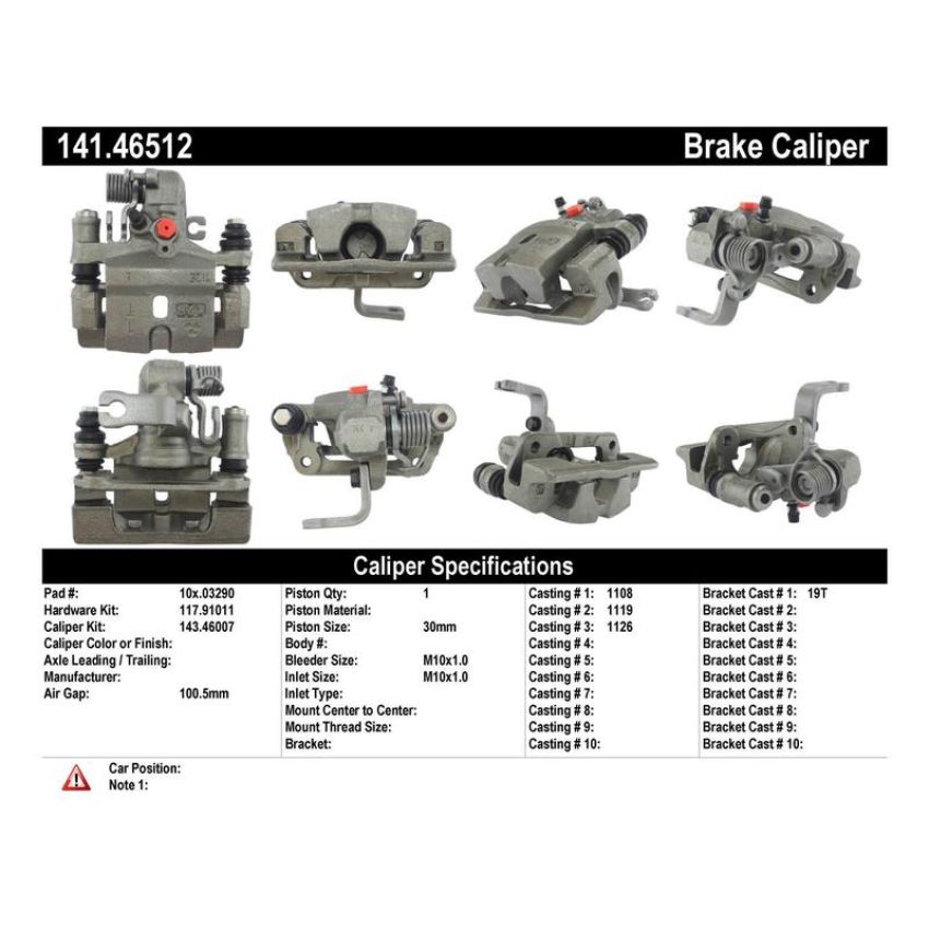 CENTRIC PARTS 141.46512 Centric Semi-Loaded Brake Caliper