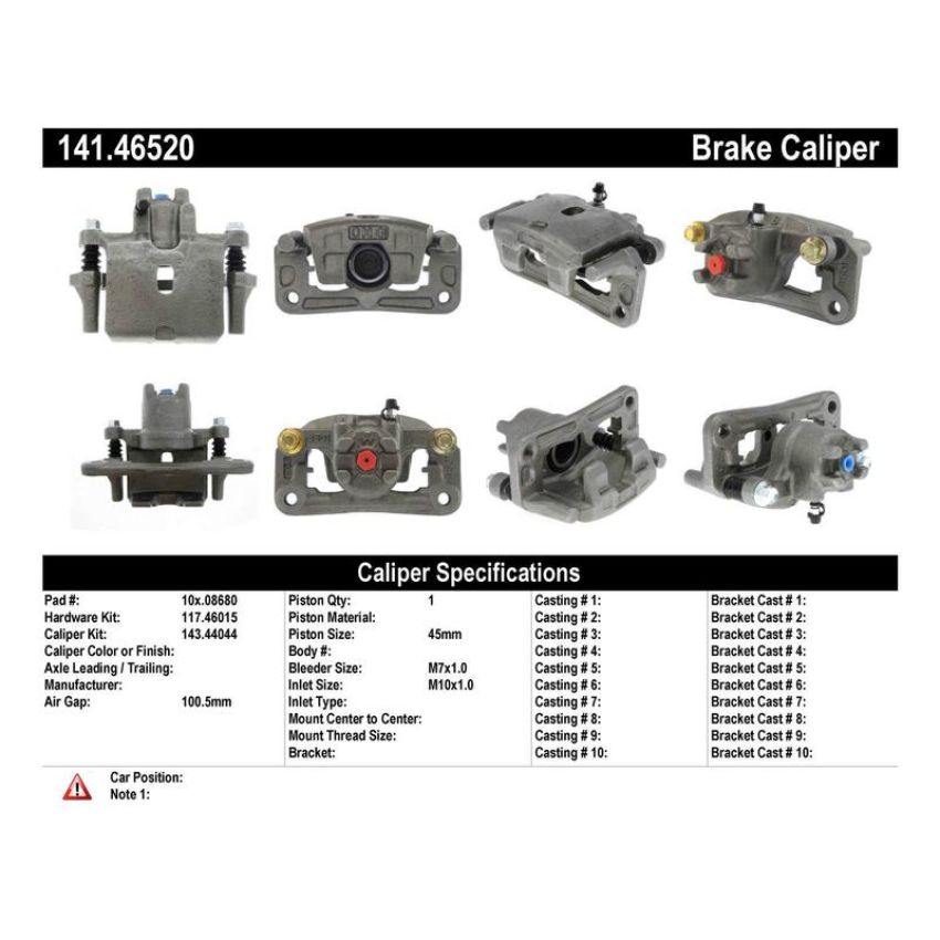 CENTRIC PARTS 141.46520 Centric Semi-Loaded Brake Caliper