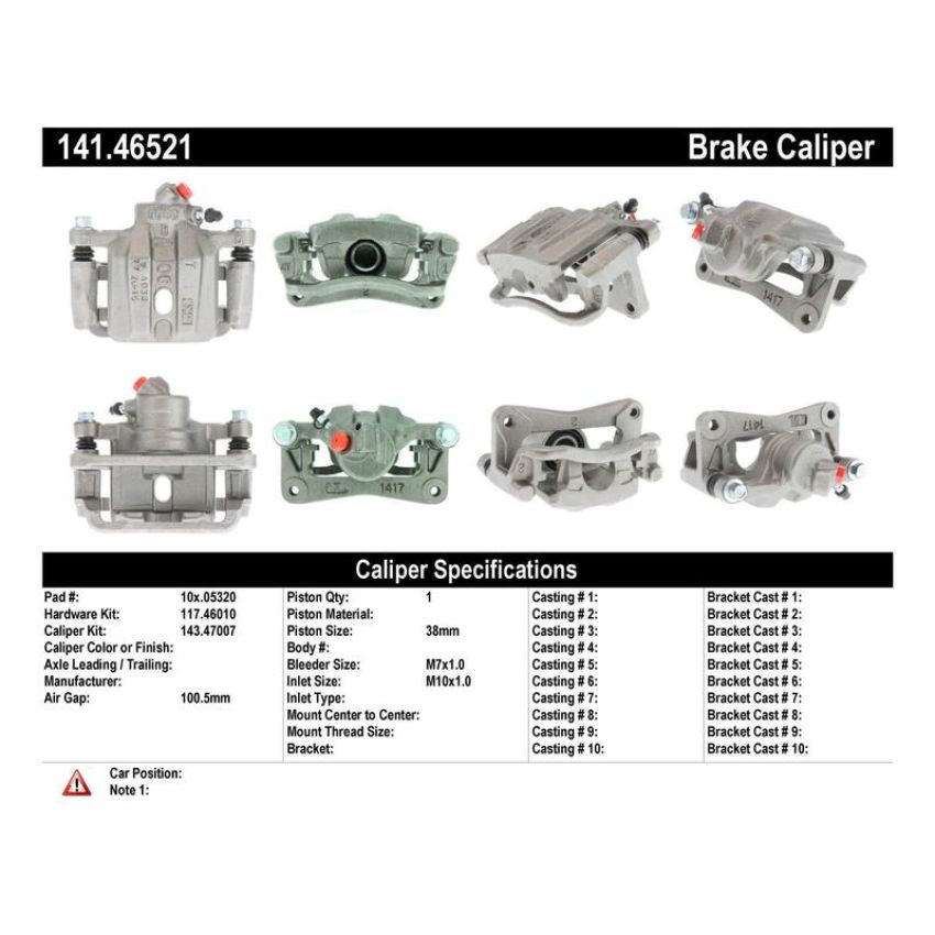 CENTRIC PARTS 141.46521 Centric Semi-Loaded Brake Caliper