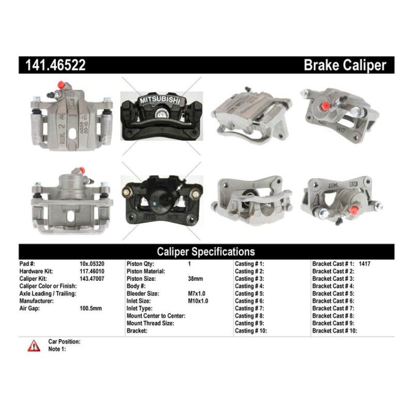 CENTRIC PARTS 141.46522 Centric Semi-Loaded Brake Caliper