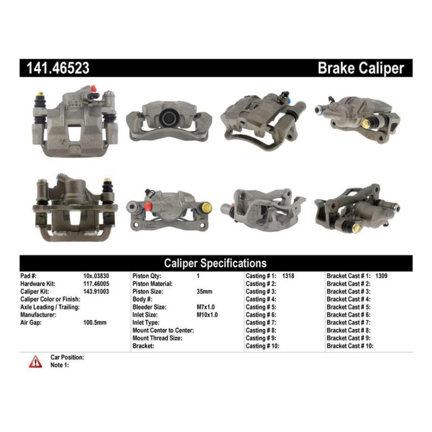 CENTRIC PARTS 141.46523 Centric Semi-Loaded Brake Caliper