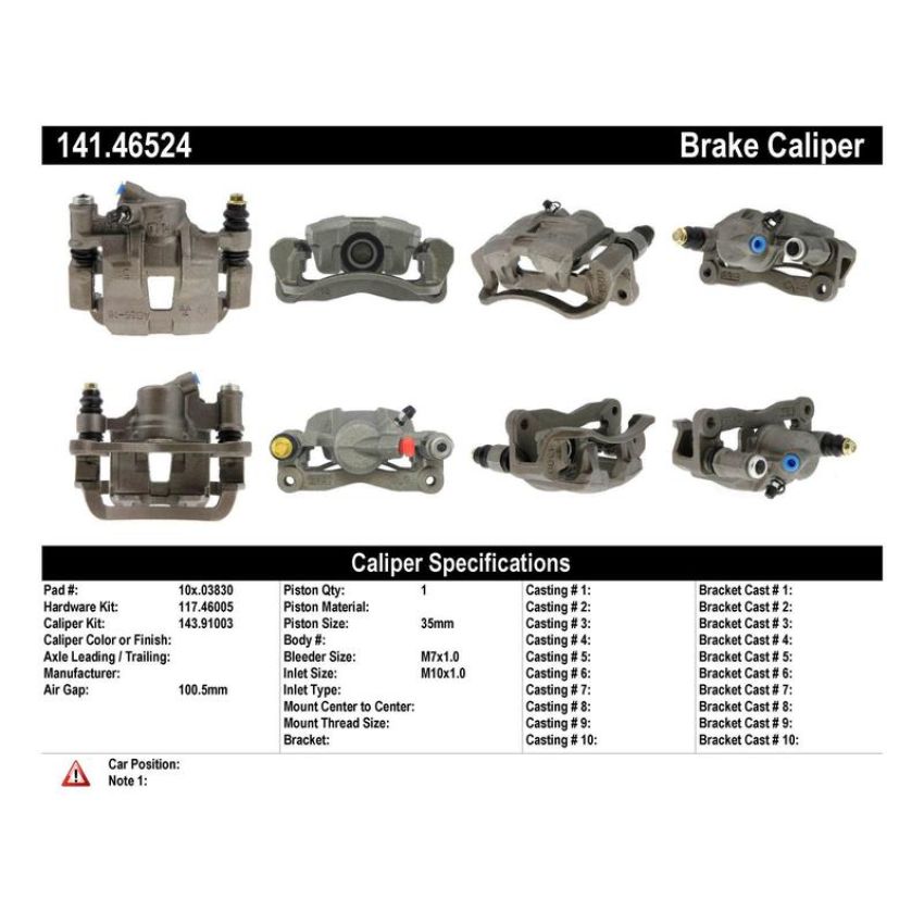 CENTRIC PARTS 141.46524 Centric Semi-Loaded Brake Caliper