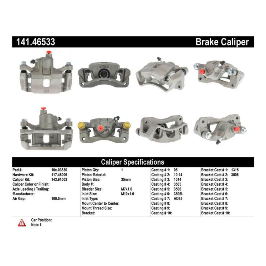 CENTRIC PARTS 141.46533 Centric Semi-Loaded Brake Caliper