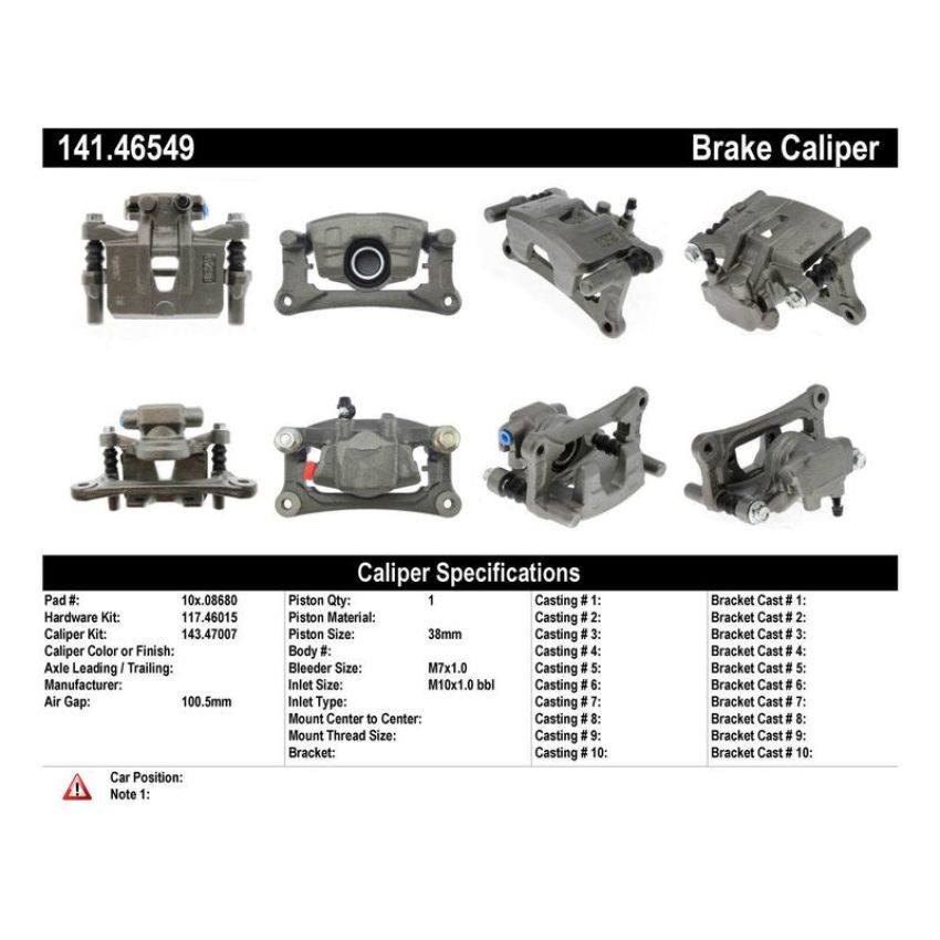 CENTRIC PARTS 141.46549 Centric Semi-Loaded Brake Caliper