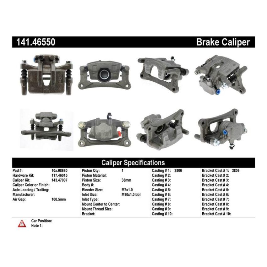 CENTRIC PARTS 141.46550 Centric Semi-Loaded Brake Caliper