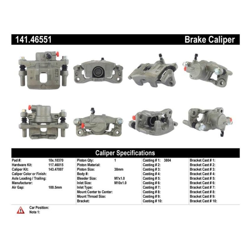 CENTRIC PARTS 141.46551 Centric Semi-Loaded Brake Caliper