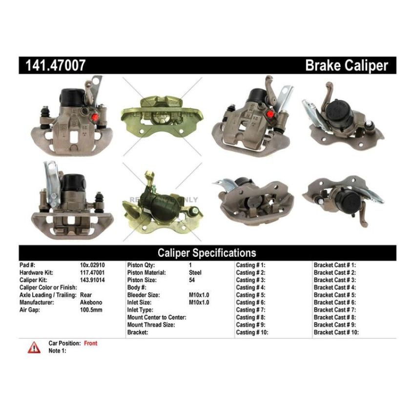 CENTRIC PARTS 141.47007 Centric Semi-Loaded Brake Caliper