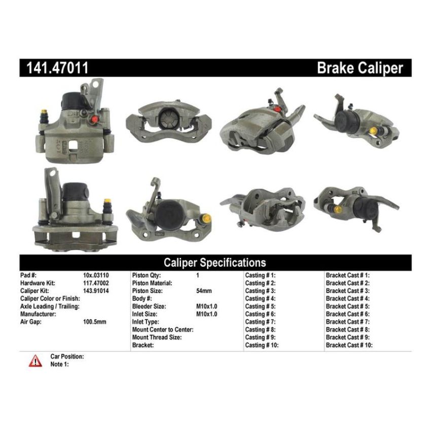 CENTRIC PARTS 141.47011 Centric Semi-Loaded Brake Caliper