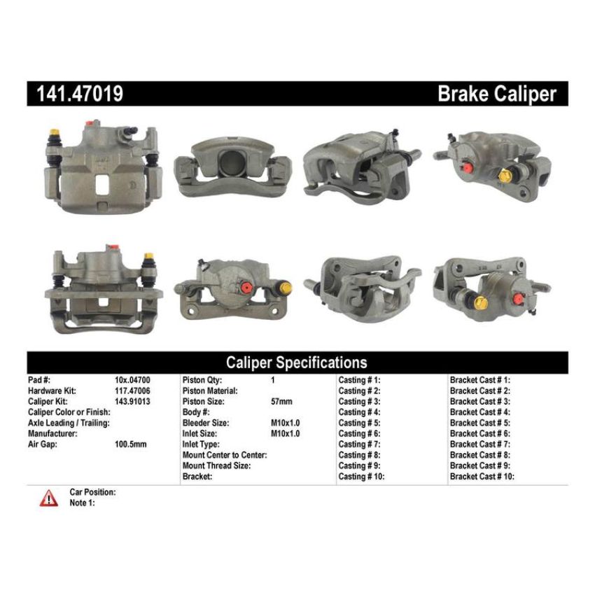 CENTRIC PARTS 141.47019 Centric Semi-Loaded Brake Caliper
