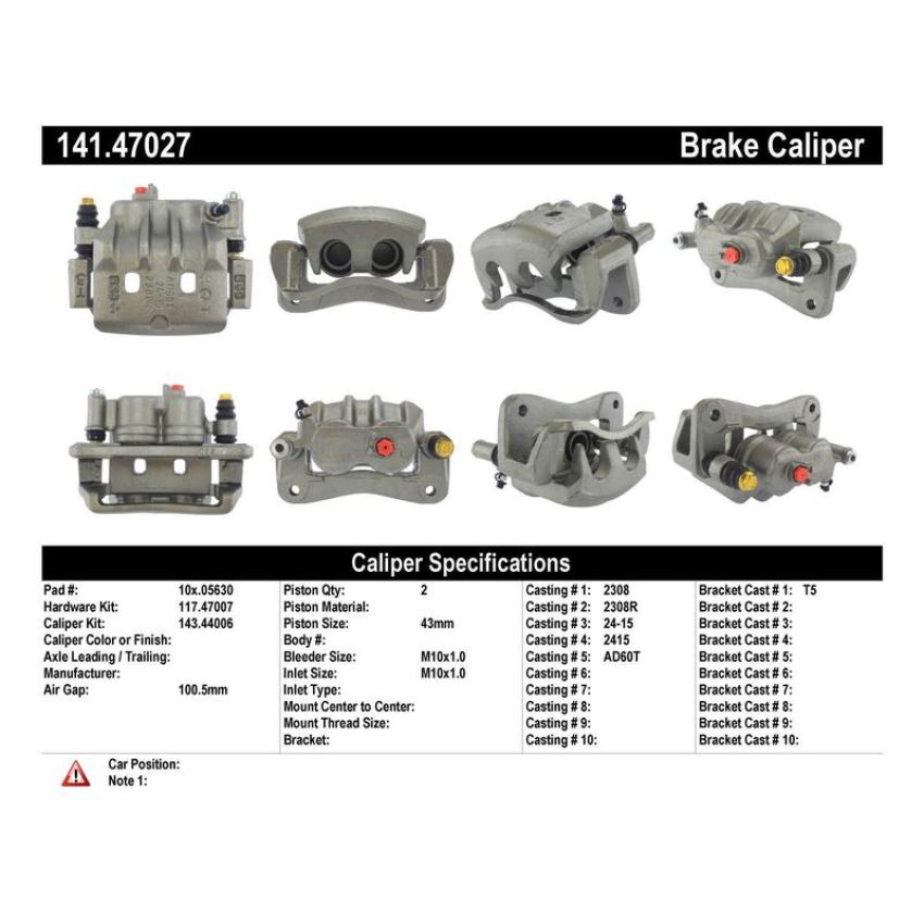 CENTRIC PARTS 141.47027 Centric Semi-Loaded Brake Caliper