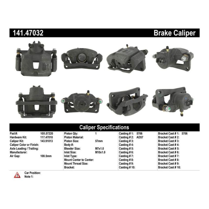 CENTRIC PARTS 141.47032 Centric Semi-Loaded Brake Caliper