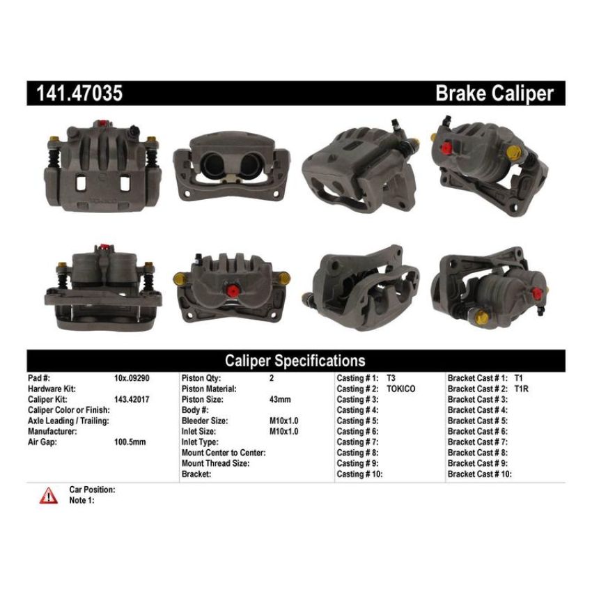 CENTRIC PARTS 141.47035 Centric Semi-Loaded Brake Caliper
