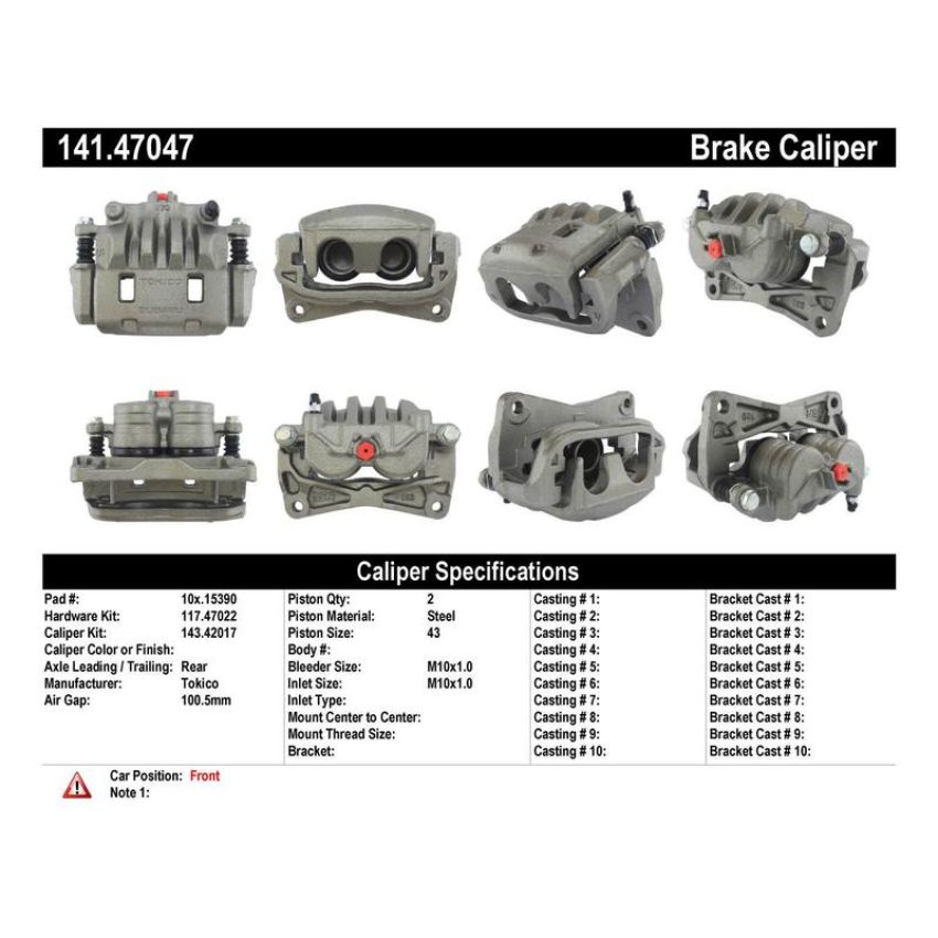 CENTRIC PARTS 141.47047 Centric Semi-Loaded Brake Caliper
