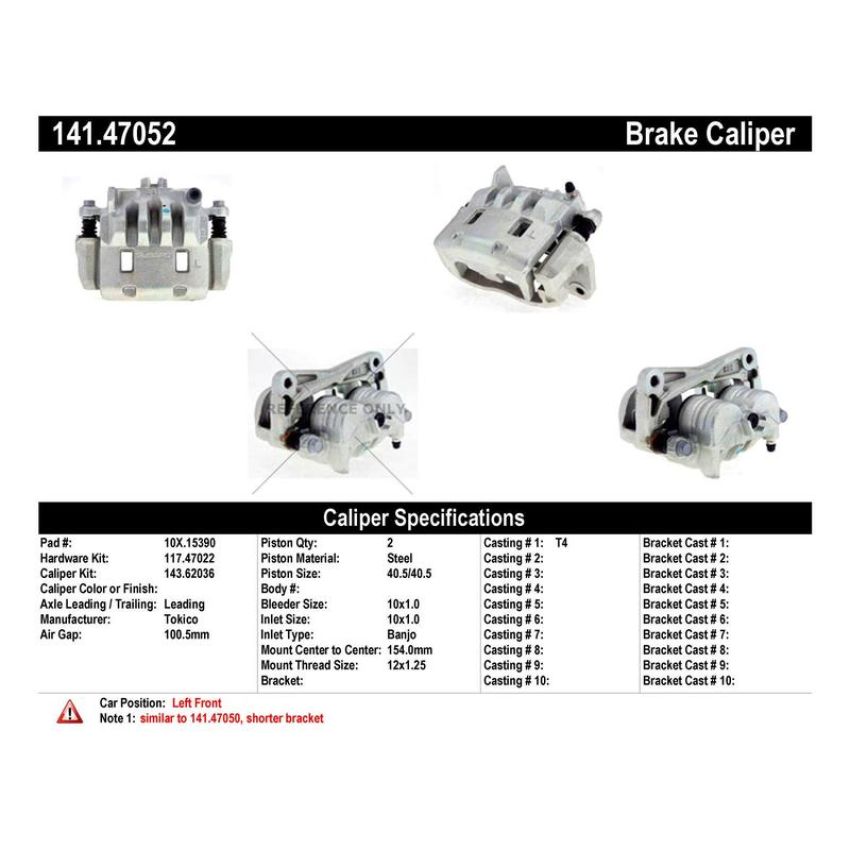 CENTRIC PARTS 141.47052 Centric Semi-Loaded Brake Caliper