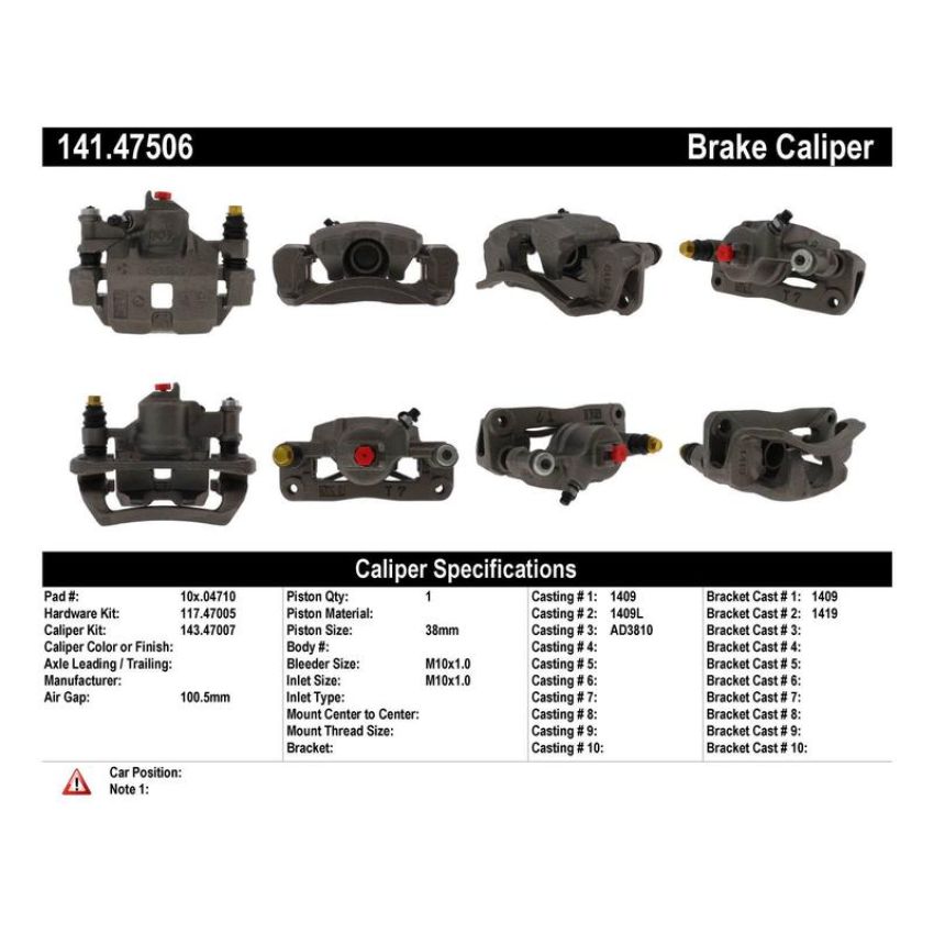 CENTRIC PARTS 141.47506 Centric Semi-Loaded Brake Caliper