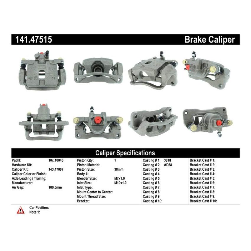 CENTRIC PARTS 141.47515 Centric Semi-Loaded Brake Caliper