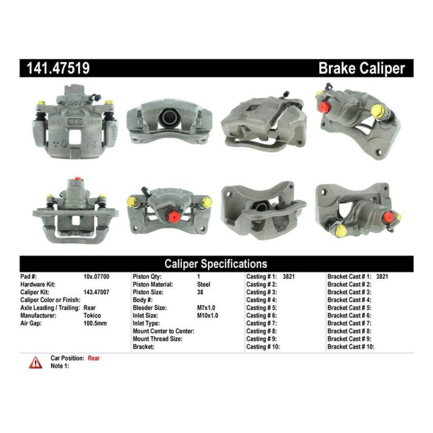 CENTRIC PARTS 141.47519 Centric Semi-Loaded Brake Caliper