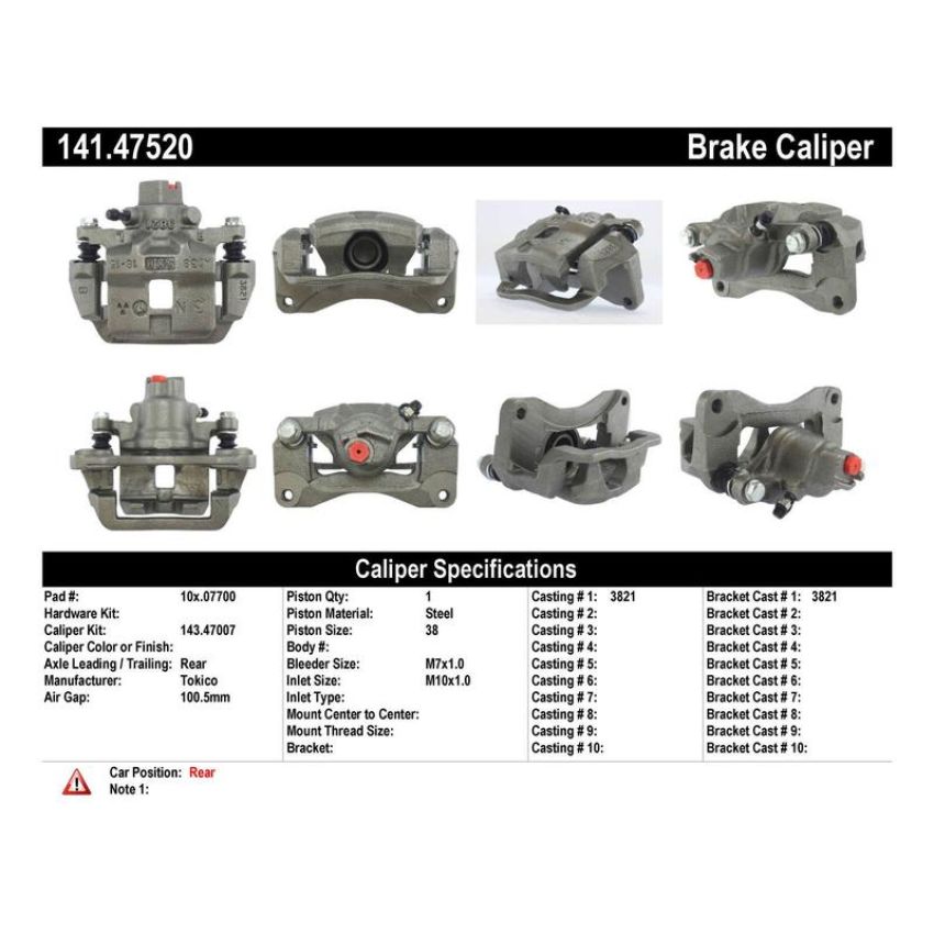 CENTRIC PARTS 141.47520 Centric Semi-Loaded Brake Caliper