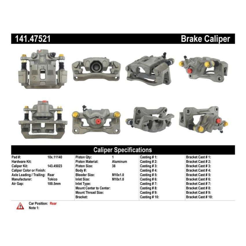 CENTRIC PARTS 141.47521 Centric Semi-Loaded Brake Caliper