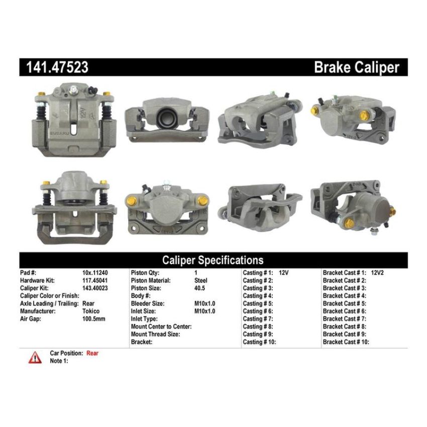 CENTRIC PARTS 141.47523 Centric Semi-Loaded Brake Caliper