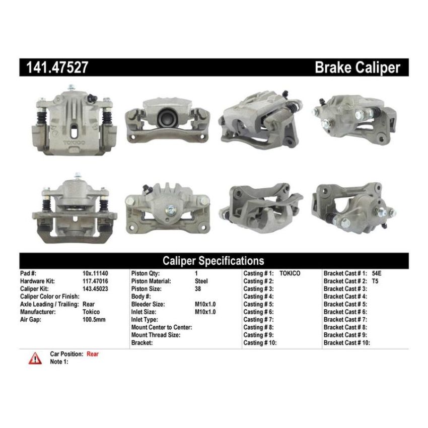 CENTRIC PARTS 141.47527 Centric Semi-Loaded Brake Caliper